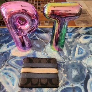 Coach leather signature men's wallet